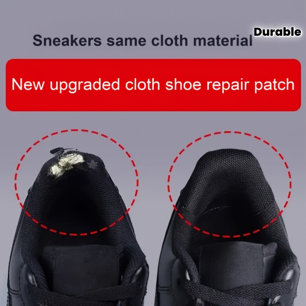 4pcs Shoe Repair Stickers Fabric Heel Protector Anti-Wear Repair Holes Self-adhesive Patches Insoles Pad Foot Care Insert