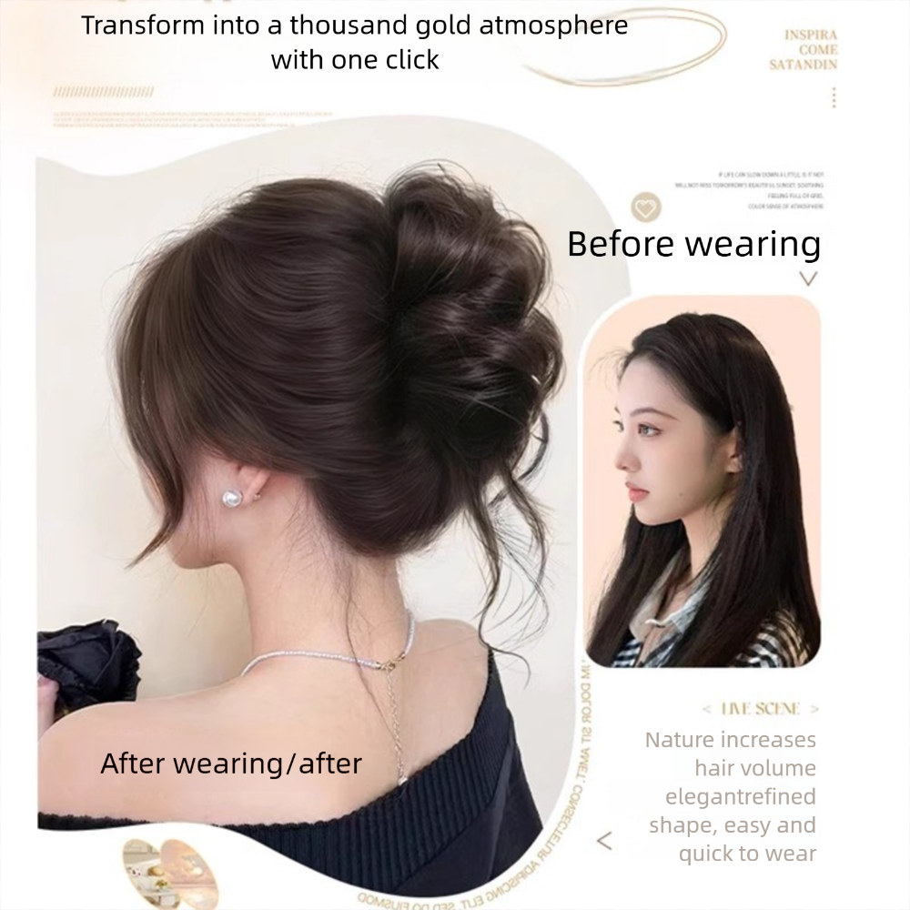 New Synthetic Hair Bun Claw Clip Natural Fluffy Bun Head Wig Brown Black Curly Hair Hairpiece Hair Accessories