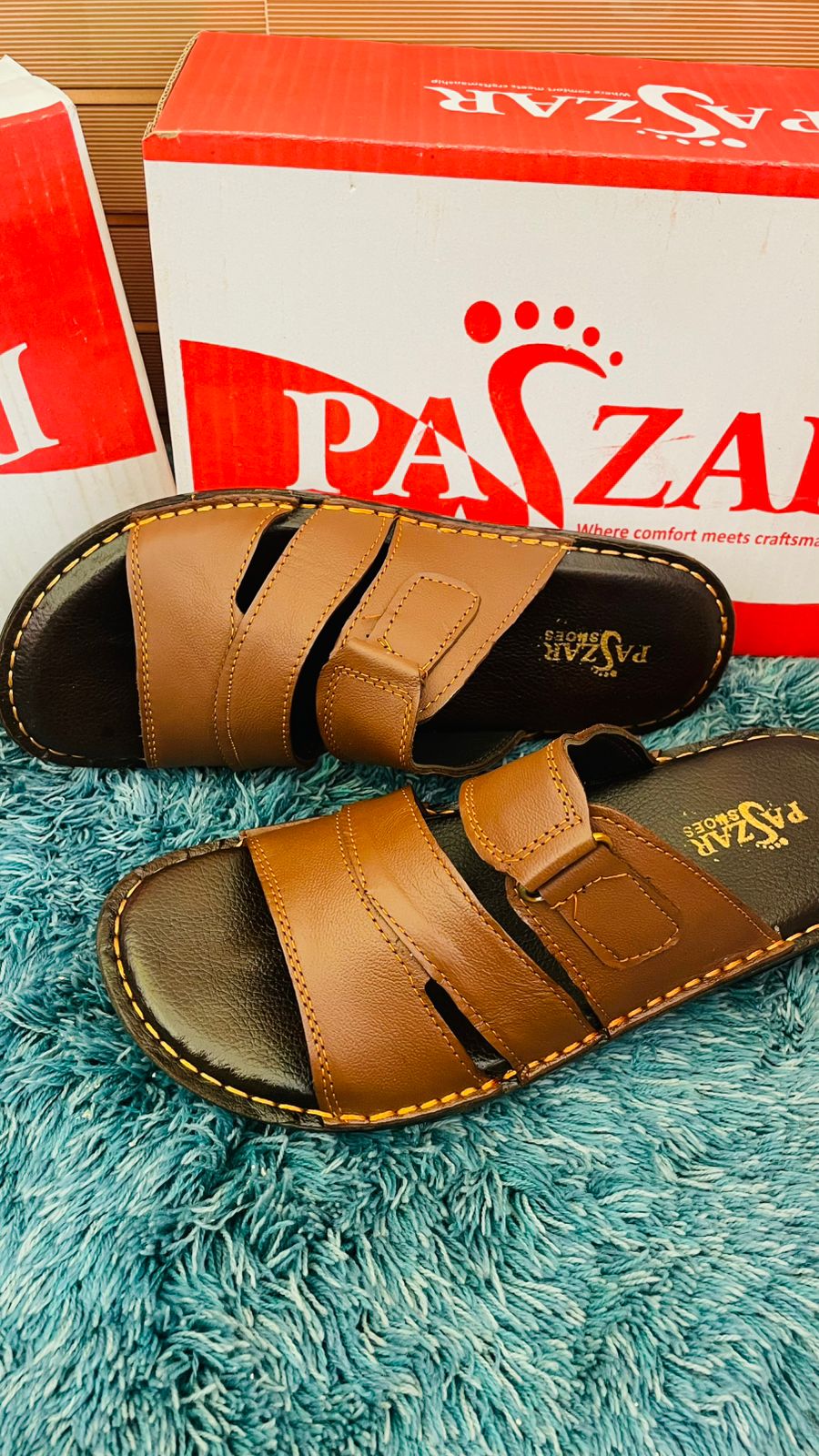 zezoo Classic Comfort Leather Sandals" Hand made PU Sole  for party and office& Camelo Sandal Best quality