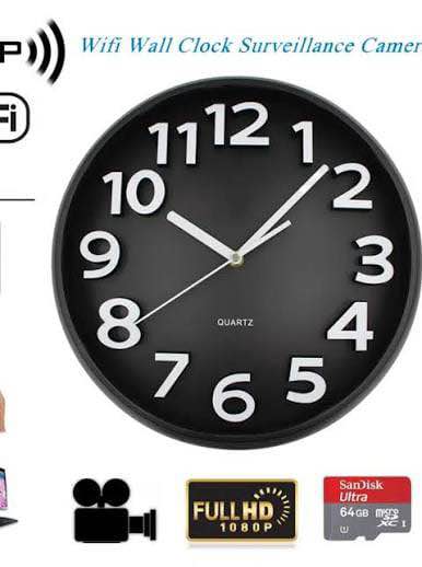 WiFi Wall Clock Camera 4K Resolution For Home/Office Security with Look Cam Application and Panoramic view / Same Product as Shown