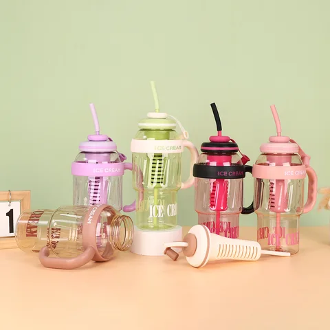 1300ML Large Capacity Sports Water Bottles Cute Portable Straw Cup Water Bottle for Outdoor Sport Travel Fitness Drinking Bottle
