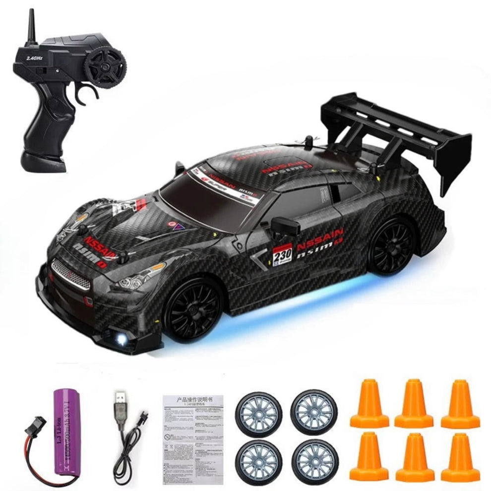 Drift Car, 1:24 2.4Ghz Remote Control Car with Cool Lighting, 30km/h High Speed 4WD Racing RC Drifting Cars, Radio Controlled Cars Toys Gifts for Kids Adults