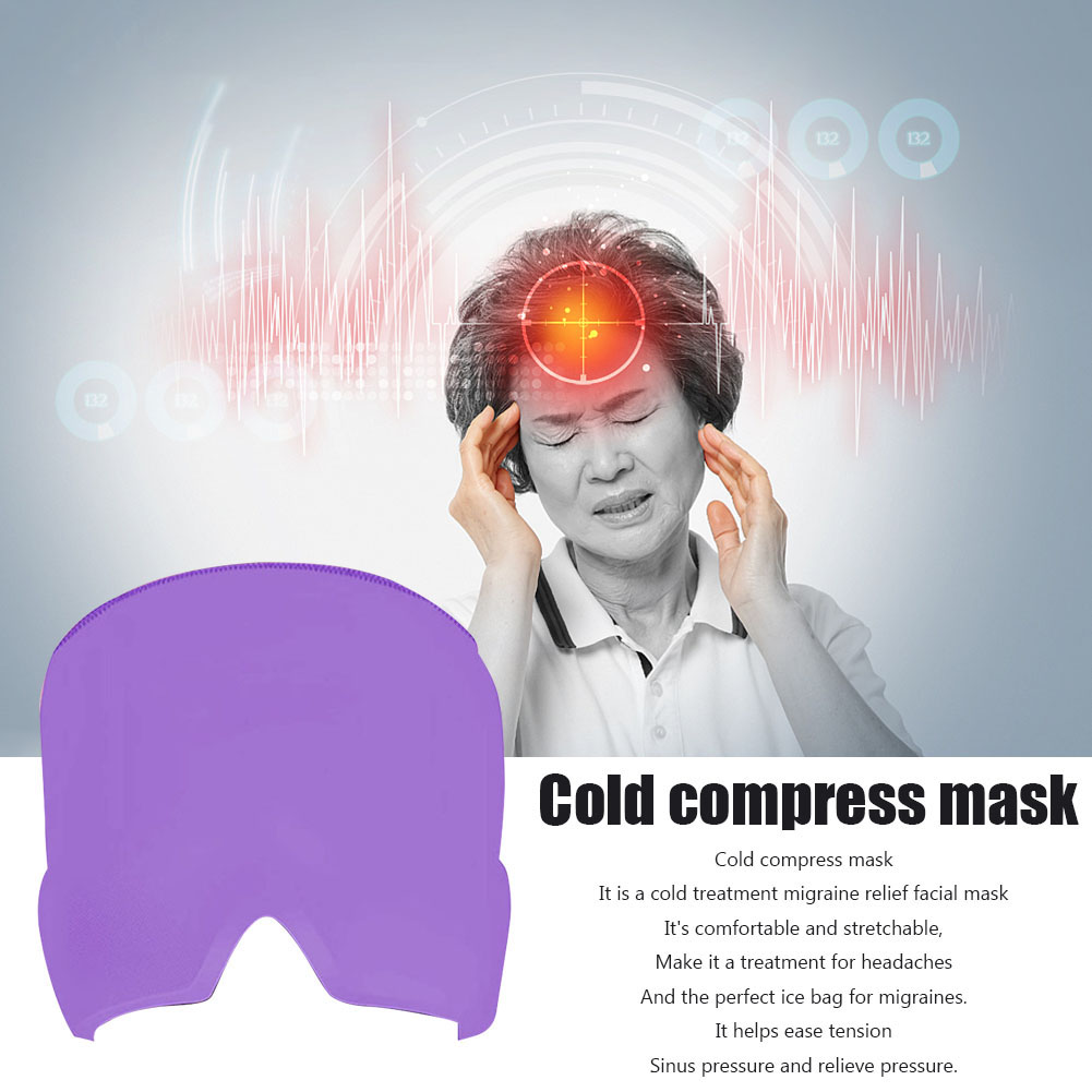 Migraine Relief Hat – Hot & Cold Therapy Ice Cap for Headache Relief – Reusable Gel Ice Bead Face Mask & Head Wrap for Tension, Stress, Sinus, & Pain Relief – Soothing Cooling & Heating Sleep Mask for Men & Women