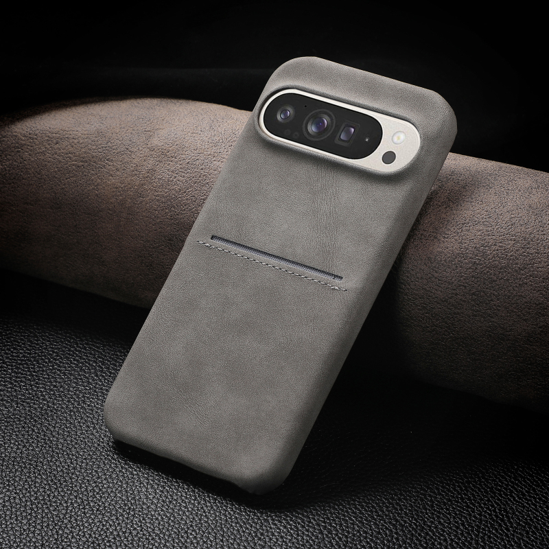 Luxury Solid Color Matte Leather Wallet Card Slot Skin Texture Phone Case For Google Pixel 9 Pro XL 8 8A Pro Bumper Back Cover