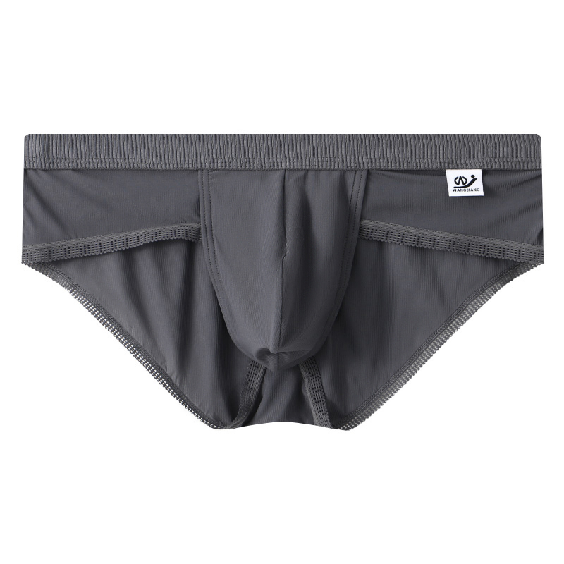 Men's Briefs Ice Silk Underwear Seamless Breathable Low Waist Panties Shorts
