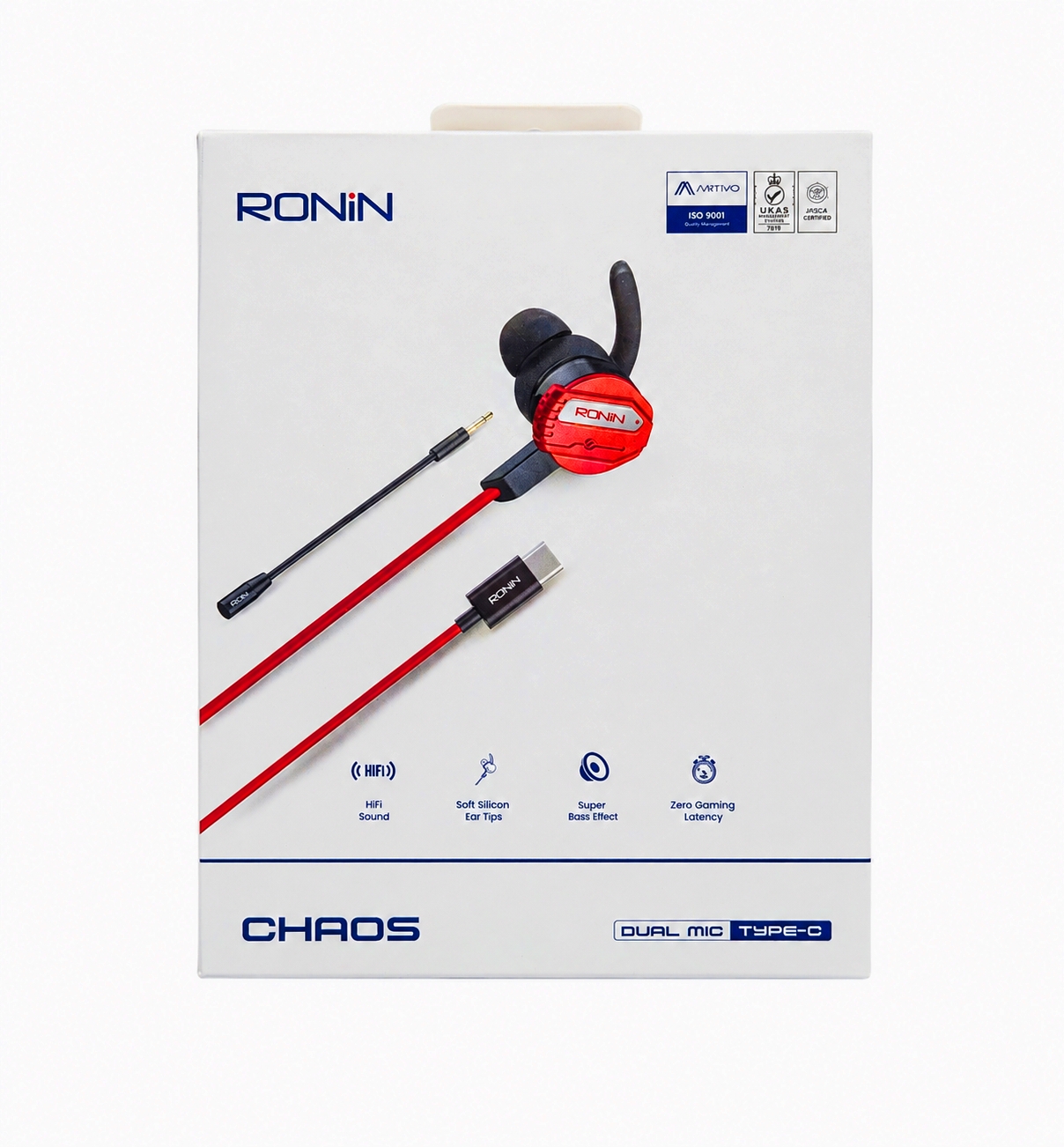 Original Ronin R007 Type-C Gaming Handsfree Wired Earphones – Premium Sound Quality with HD Mic for PUBG, Gaming & Music