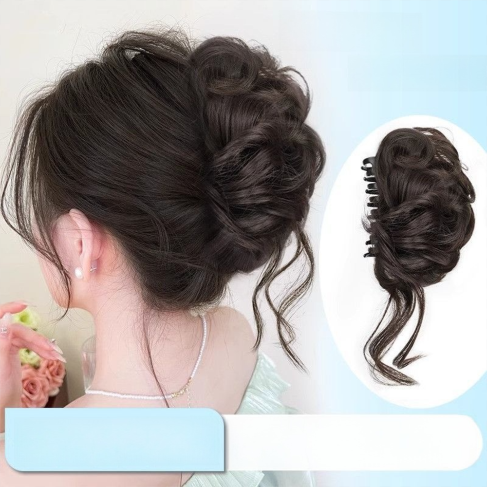 New Synthetic Hair Bun Claw Clip Natural Fluffy Bun Head Wig Brown Black Curly Hair Hairpiece Hair Accessories