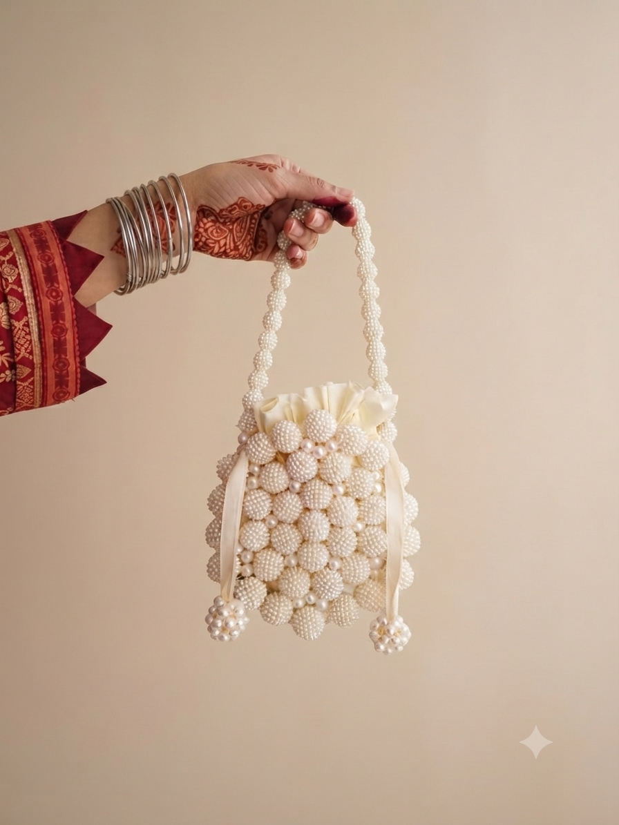 Elegant Pearl Beaded Handbag – Luxury Evening Clutch