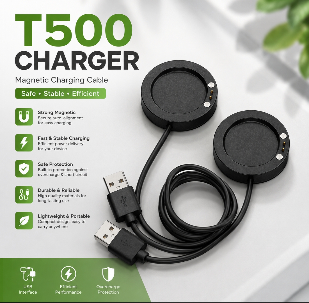 T500 Smart Watch Magnetic Charger | USB Charging Cable | Replacement Charger