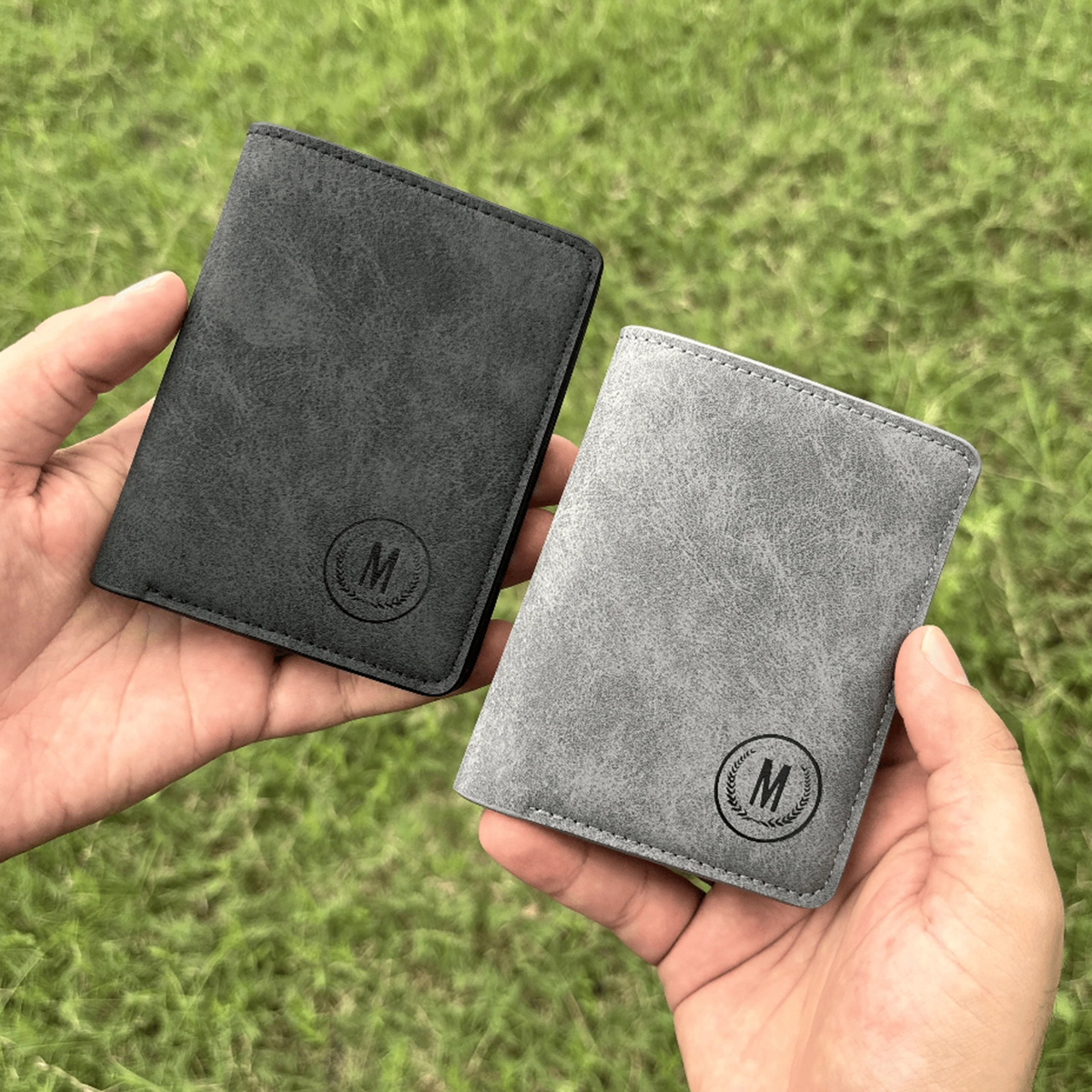 Durable PU Leather Slim Bifold Wallet for Men - Lightweight Card Holder with Cash Compartment