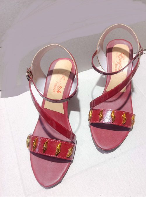 Stylish Platform Heel Sandals for Girls – Lace-Up, Reptile Leather, 2.5"