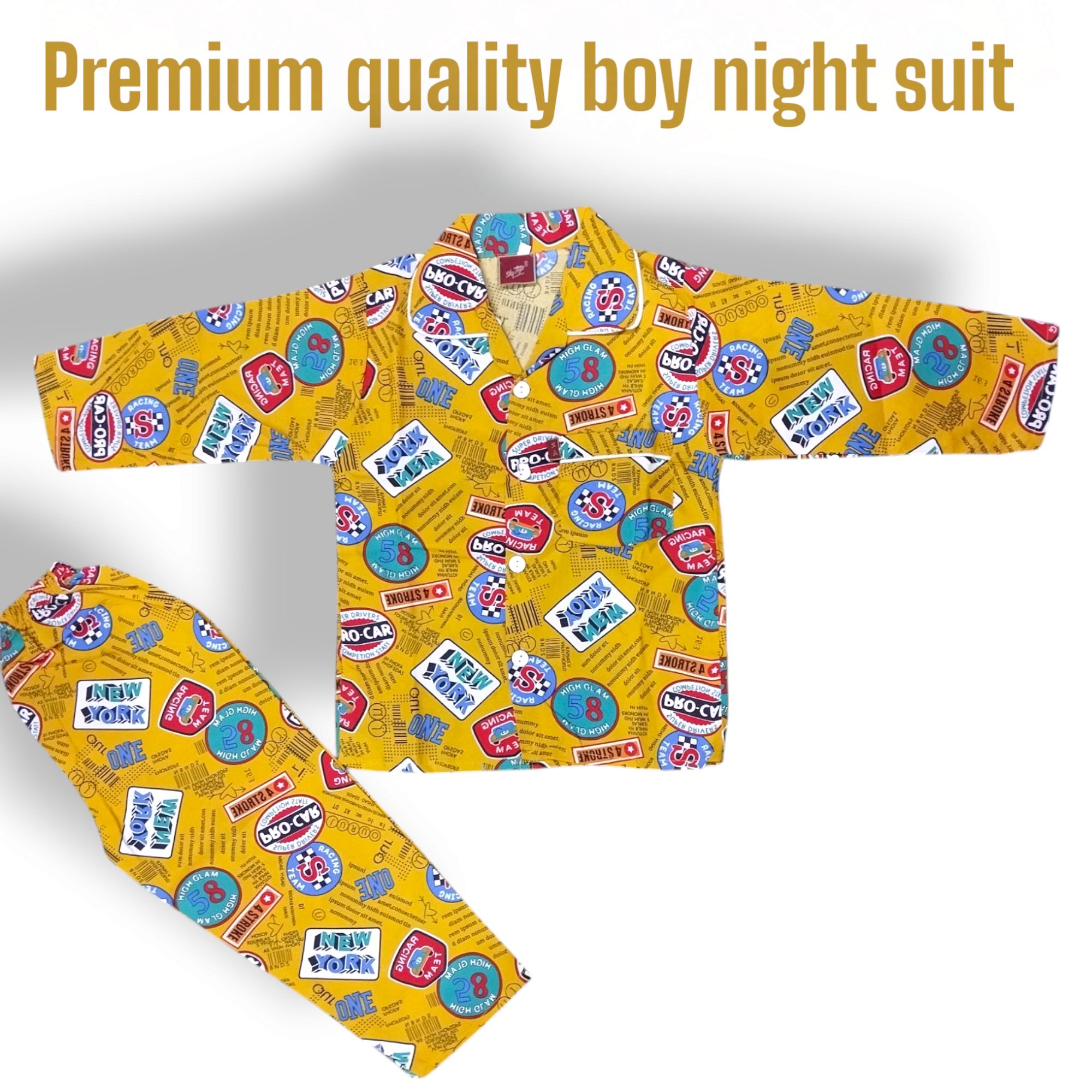 1 PCS Multicolor Cotton Baba & Baby Night Dress for Kids NIGHT SUITE for girls and boys