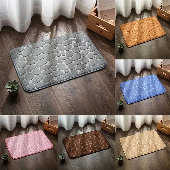 Memory Foam Bath Mat Cobblestone Bathroom Rugs Super Water Absorbent Bath Mats for Bathroom Machine Washable Bath Rugs 40X60CM