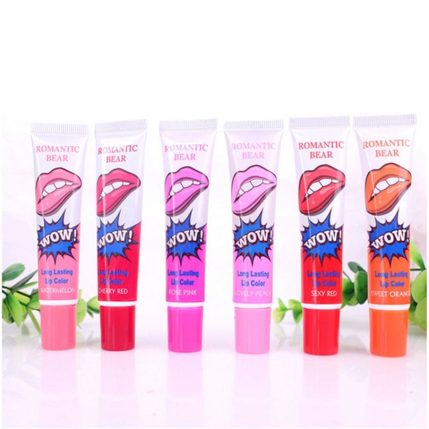 Long Lasting And Waterproof Peel Off Wow Lipsticks - 6 pcs - Multocolours Availble - Same as shown in Pictures