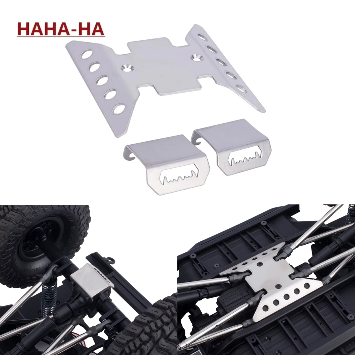 Stainless Steel SCX10 III Axle Protector Skid Plate Chassis Armor for 1/10 RC Crawler Car CJ7 (AXI03008) Upgrade Parts