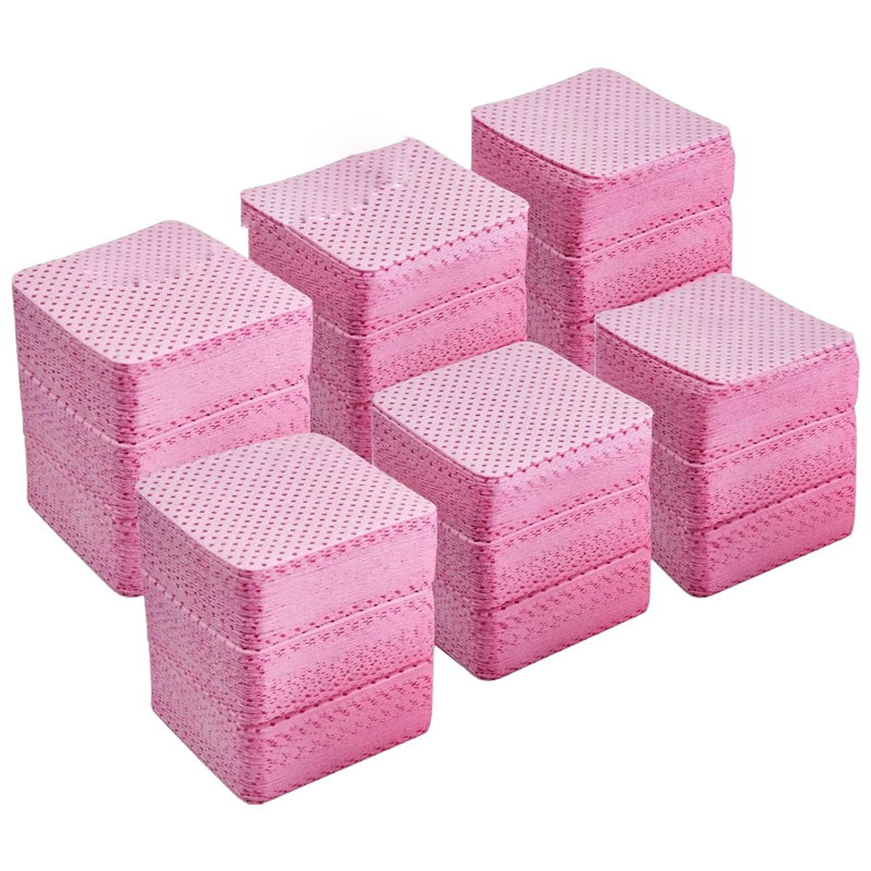 100 Lint-Free Nail Wipes, Super Absorbent Nail Wipes for Removing Gel Polish, Eyelash Extensions, and Nail Preparation (White Pink)