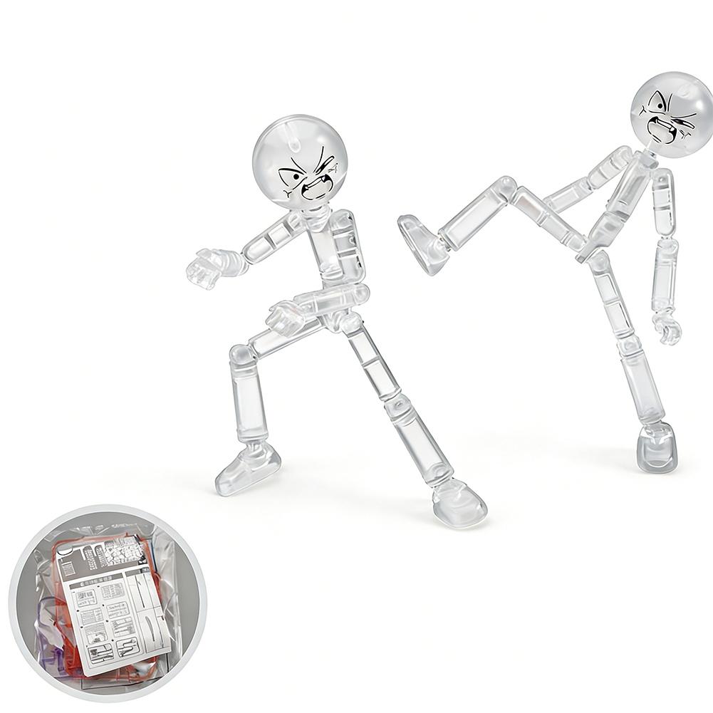 NEW Printing Mannequin Multi-jointed Stickman Toy Novelty Action Figure Stickman Assembled Robot Movable