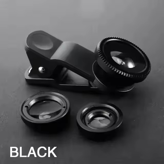 3in1 Fisheye Wide Angle Micro Camera Lens for iPhone  Redmi 3in1 Zoom Fish Eye Len on Smartphone Lenses with Phone Clip
