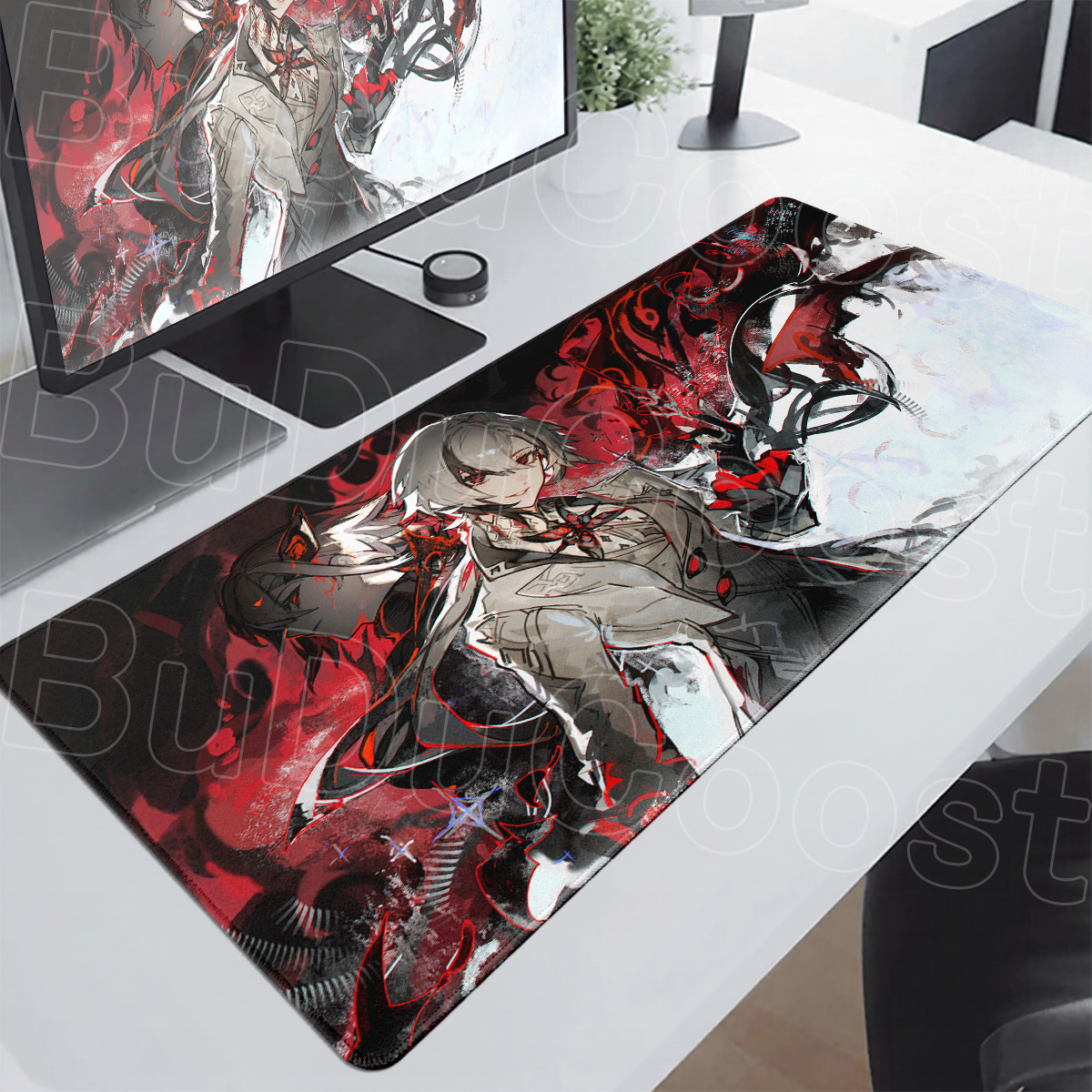 Anime Mouse Pads Lock Edge Gaming Keyboard Carpet PC Office Accessories Genshin Impact Arlecchino Laptop Extended Desk Mat 