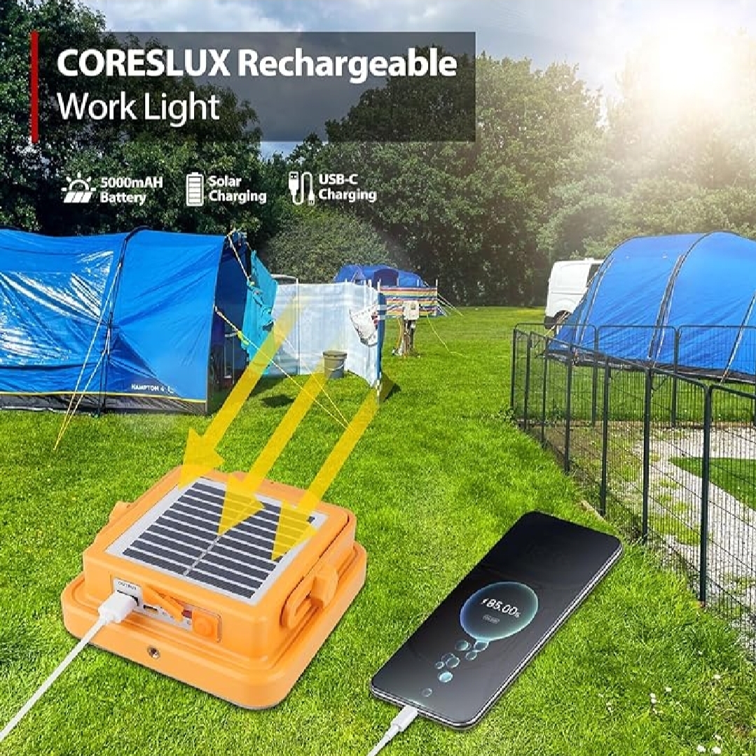 Rechargeable Work Light,Masmejor Portable Led Work Solar Light 100W 12000mAh 336Led IP53 with Job Site Battery LED Flood Light for Power Failure Emergency Worklight Car Repair Camping Fishing