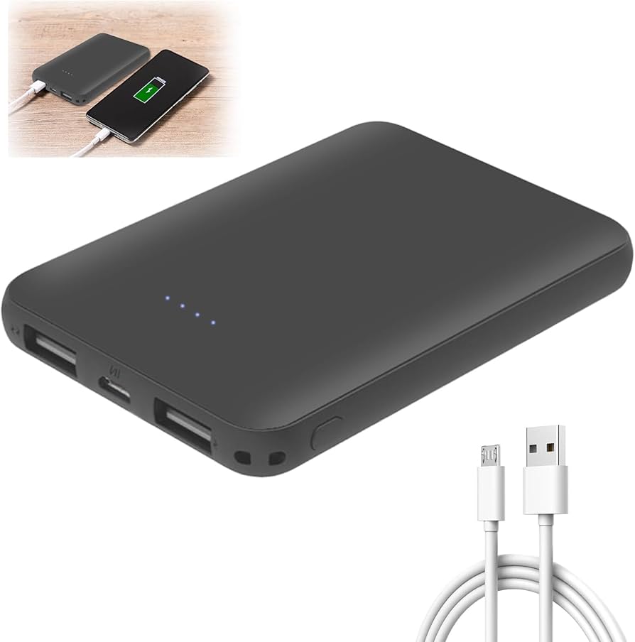 Pocket Size Power Bank 5000mAh Compact Portable Charger for All Mobile Phones