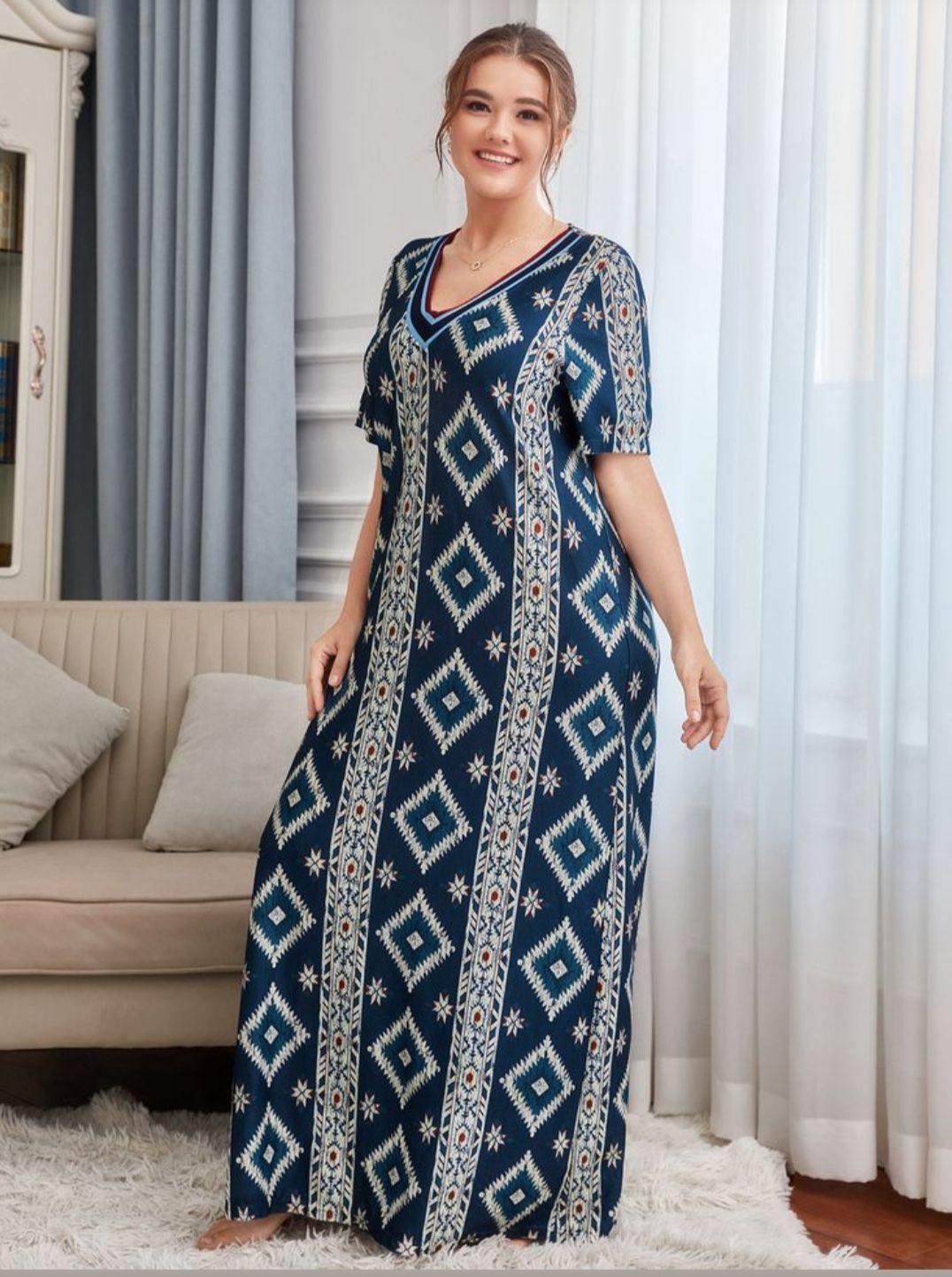 knee length dresses for ladies BLS - Heloise Silk And Chantilly Nighty