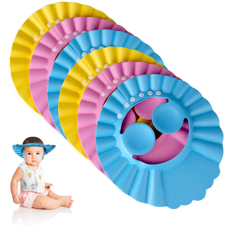 Adjustable Baby Shower Cap – Soft Silicone Shampoo Bath Cap with Ear Protection for Infants & Toddlers, Waterproof Kids Bathing Hat