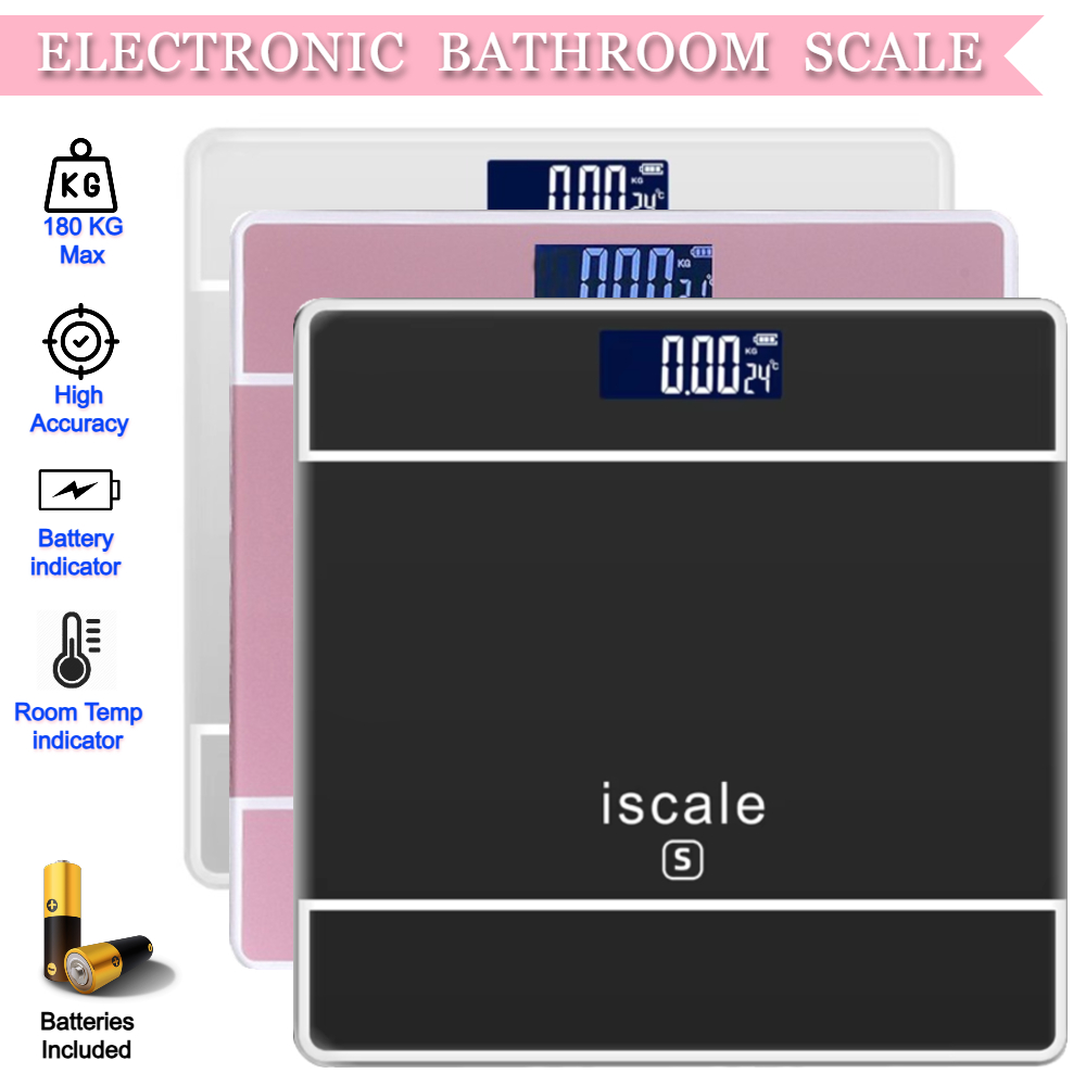 Digital Body Weight Scale 180kg – Electronic Weighing Scale with Tempered Glass, Smart Bathroom Scale, Personal Digital Weight Machine, Bluetooth Electronic Weighing machine Body Fat & BMI Scale with App Sync, Household Fitness Weight Scale for Home & Gym
