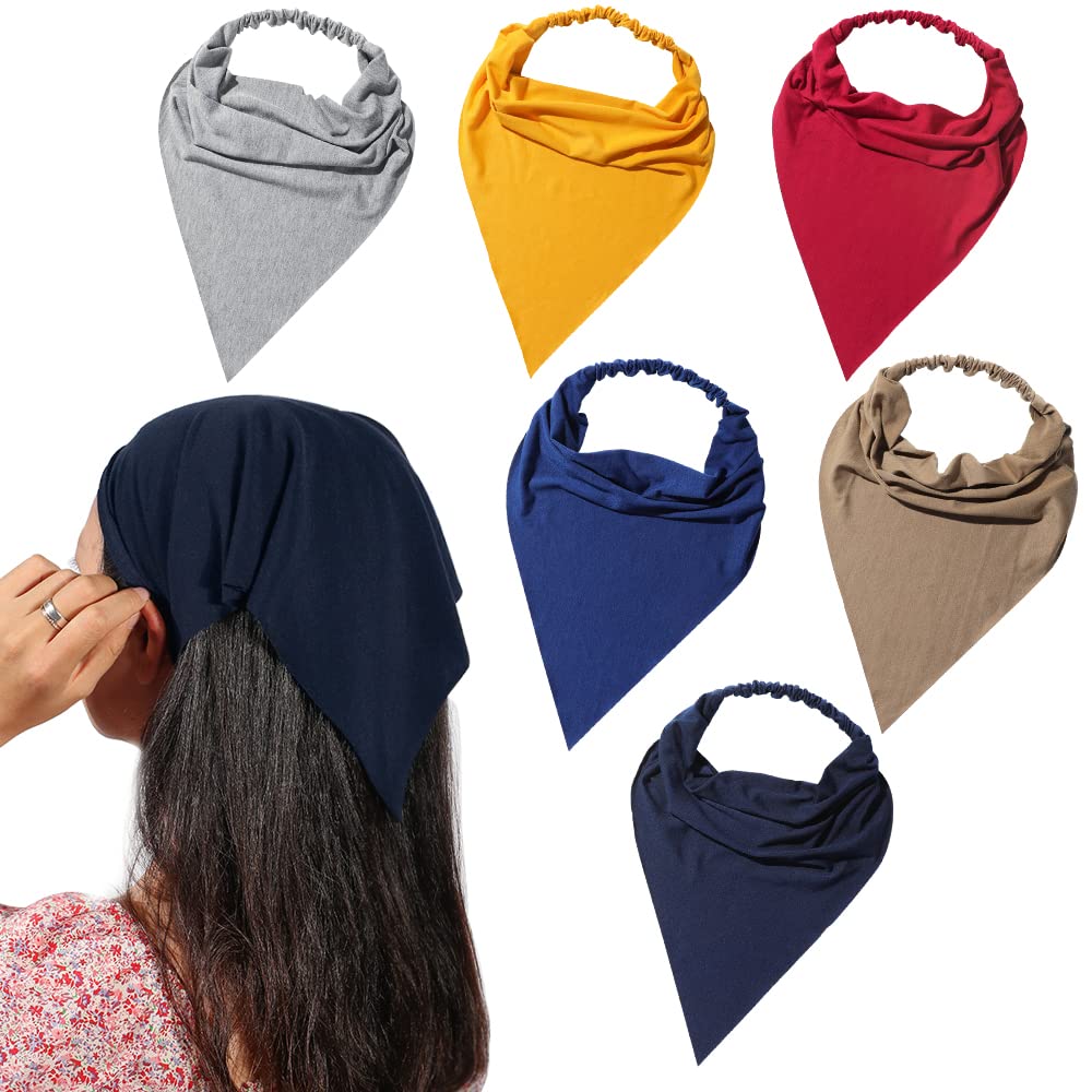 Solid Chiffon Triangle Head Scarf For Women Stretchable Bandana Hair Band Fashion Hair Accessory Summer Wear