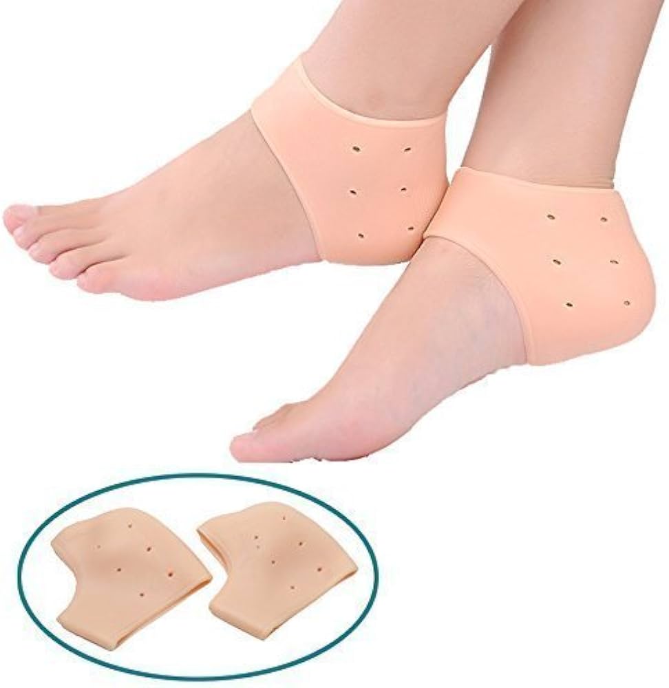 Silicone Half Heel Socks | Cracked Heel Repair Socks | Moisturizing Gel Heel Protector for Dry & Damaged Heels | Foot Care Socks for Men & Women | Reusable Heel Protection Pads