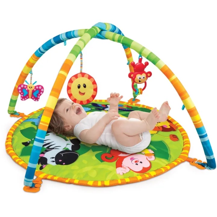 New Baby Play Mat with Hanging Rattles For kids / Indoor Games Baby / Baby Play gym Mat by little Wardrobe