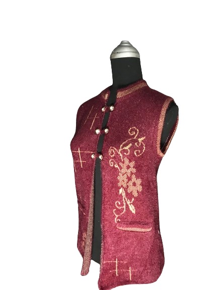 Crystal rabbit wool sleeveless sweater with crystal beads work