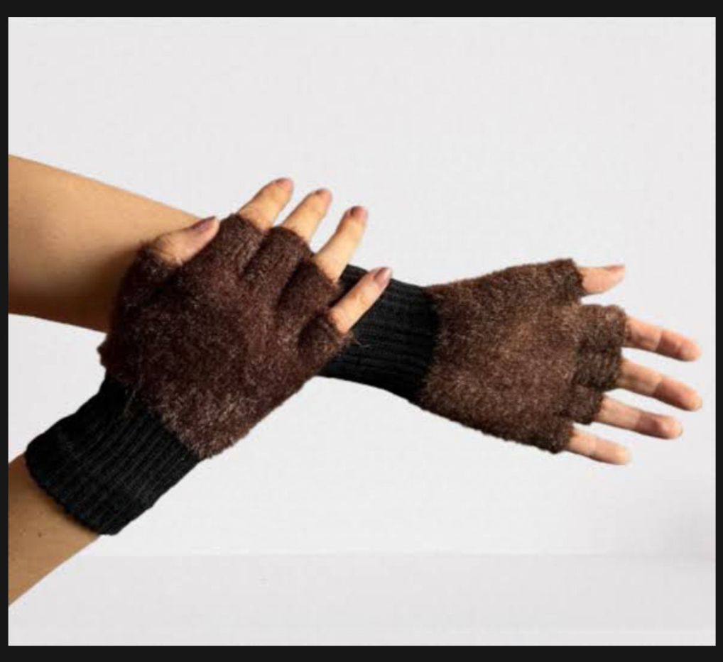 Wool Gloves Fancy Winter Women Grils wool glovs Gloves Knitting Woo wool glovs Keep Warm Short Mitten Fingerless Lady Girl Half Finger Gloves Rabbit Lady hand Gloves