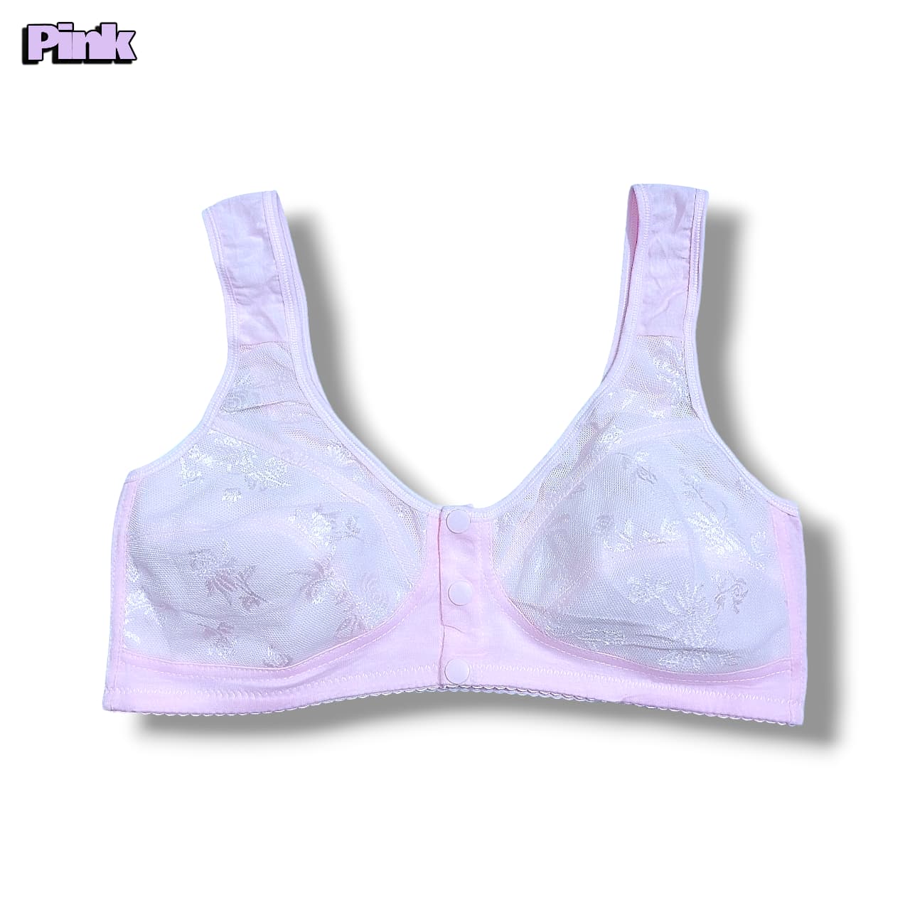 Front Open 3 Button Nursing Maternity Bra for Women's Non-Wired Non-Padded