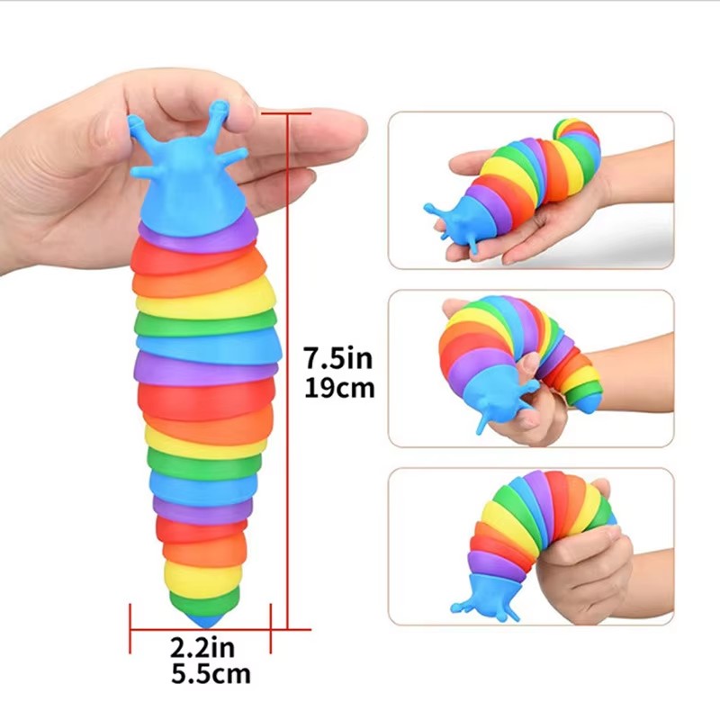 1Pcs Random Colorful Slug Caterpillar Stress Relief Toy Strange Slug Puzzle Simulation Decompression Toy 27 1Pcs Random Colorful Slug Caterpillar Stress Relief Toy Strange Slug Puzzle Simulation Decompression Toy