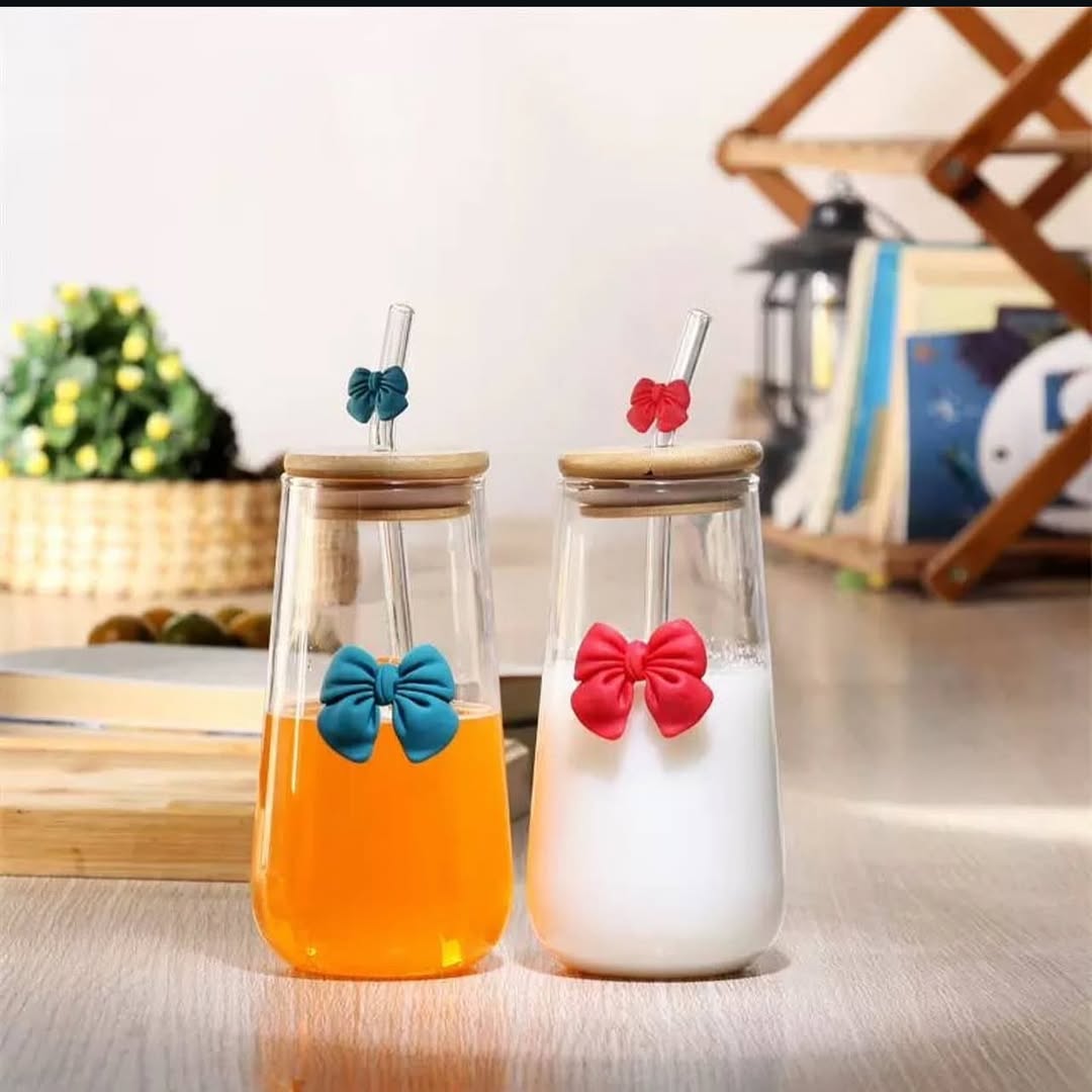 Airtight Bow Glass Juice Mug
