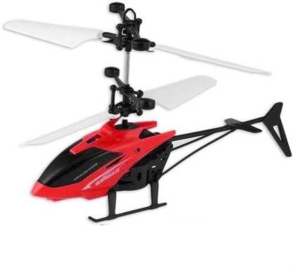 Remote Control Velocity Flying Helicopter With Unbreakable Blades Infrared Sensors & Light, 2D/2.5D Transmitter | Red |, Kid