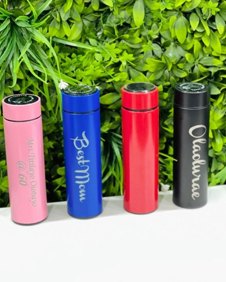 Customize Name Smart Temperature Display Water Bottle 500ml  Stainless Steel Insulated Hot & Cold with LED Touch