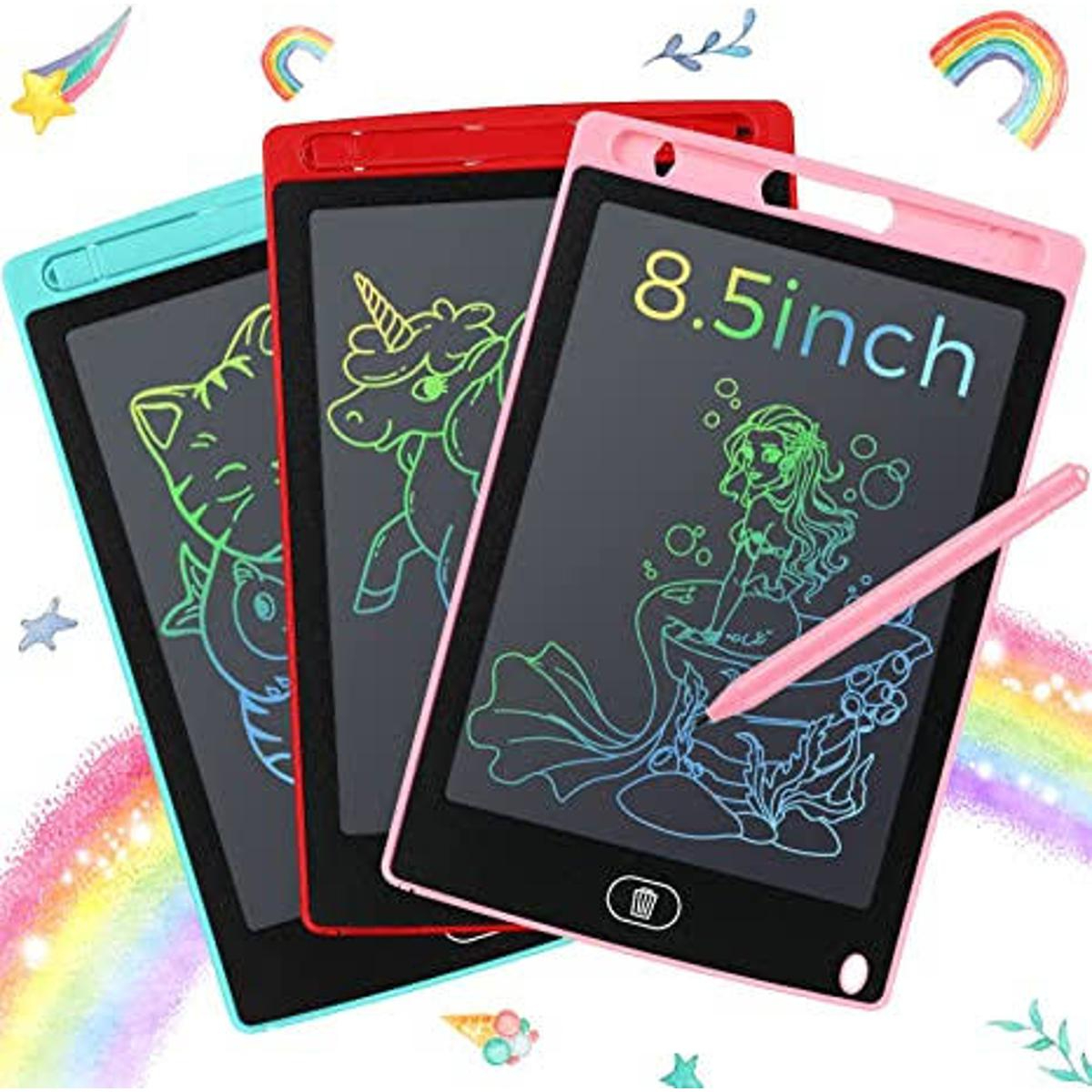 LCD Writing Tablet, drawing tablet with multicolor writing Electronic Slate E-writer Digital Memo Pad Erasable Writing Board Learning Toys, Gadgets For Educational, Daily Life Routine Notebook Purpose for kids 8.5 Inch