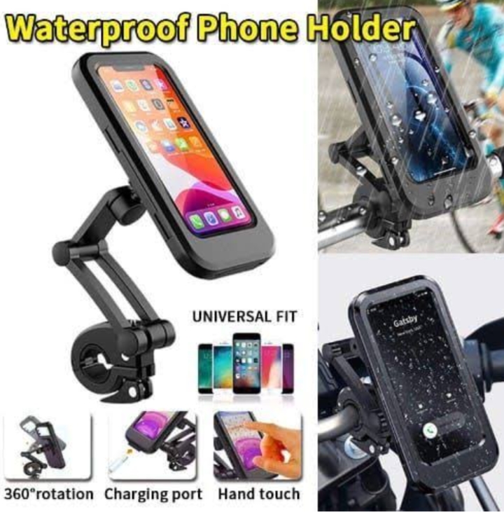 360° Rotating Bike & Motorcycle Phone Holder Adjustable Mobile Mount Touch Friendly Design for Maps & Navigation