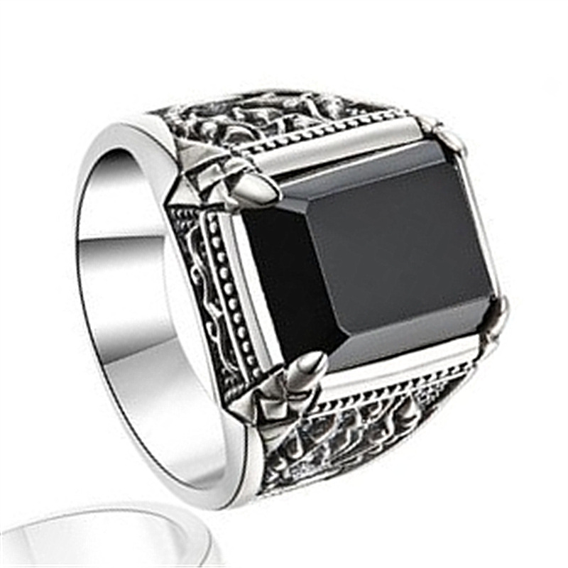 New 925 Silver Vintage Men Big Ring for Man Women Sterling-silver Wedding Simple Jewelry Engagement  Fashion Party Ring