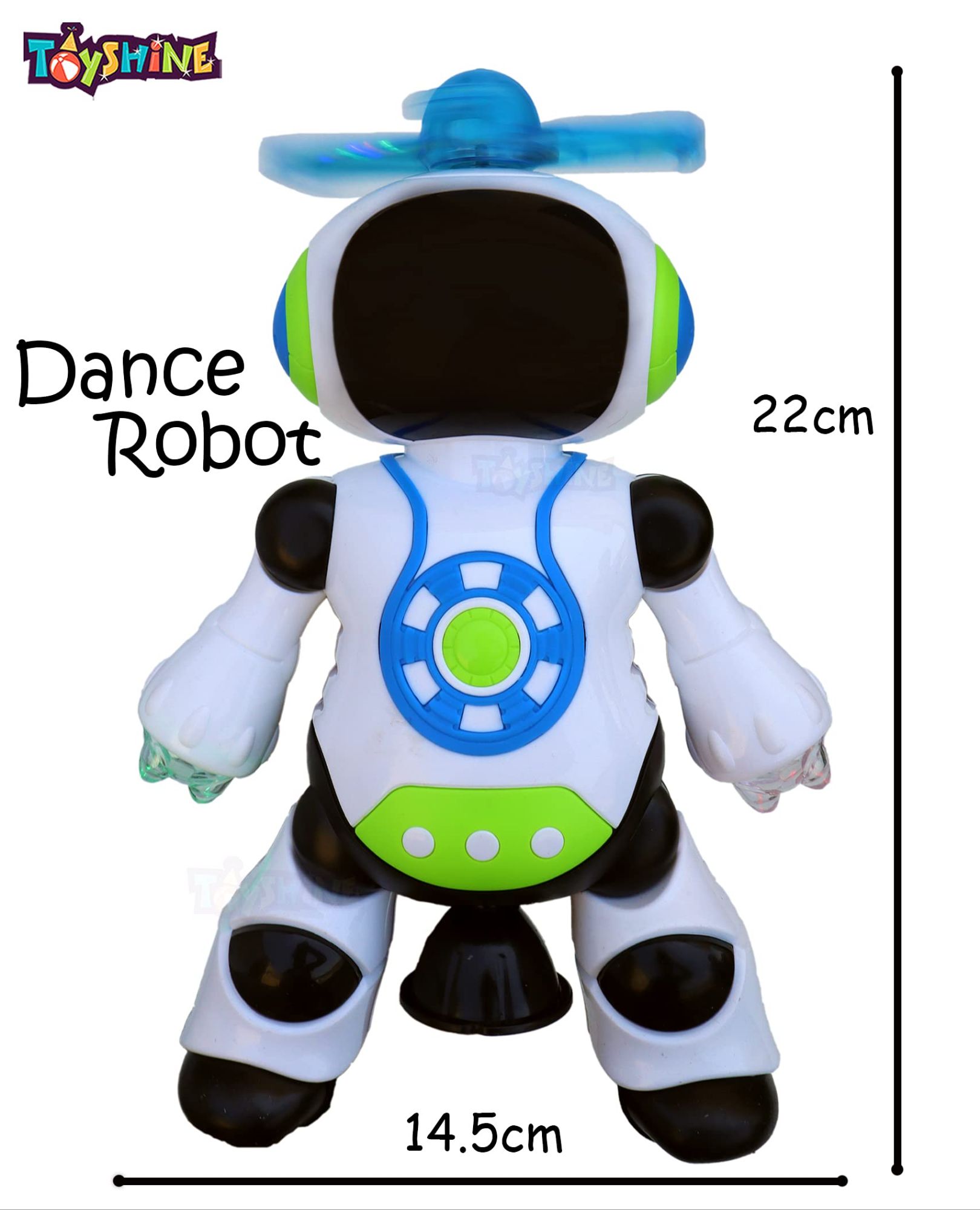 Toyshine Electro Dancing Robot with 3D Lights and Music, Multi Color