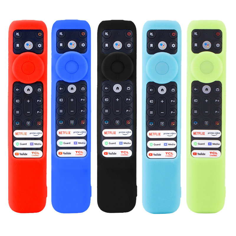 Silicone Remote Control Cover Case with Lanyard Anti Slip Television Remote Cover All Inclusive for TCL RC902V FMR1 Voice Remote