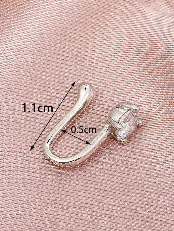 Zarkoon Fake Nose Pin Jewelry Nose Hoops Non Piercing Nose Ring Jewelry Single Stone Stainless Steel Golden And Silver Tone Stylish Nose Jewelry For Girls And Women Daily Party Wear Nose Jewelry Accessory
