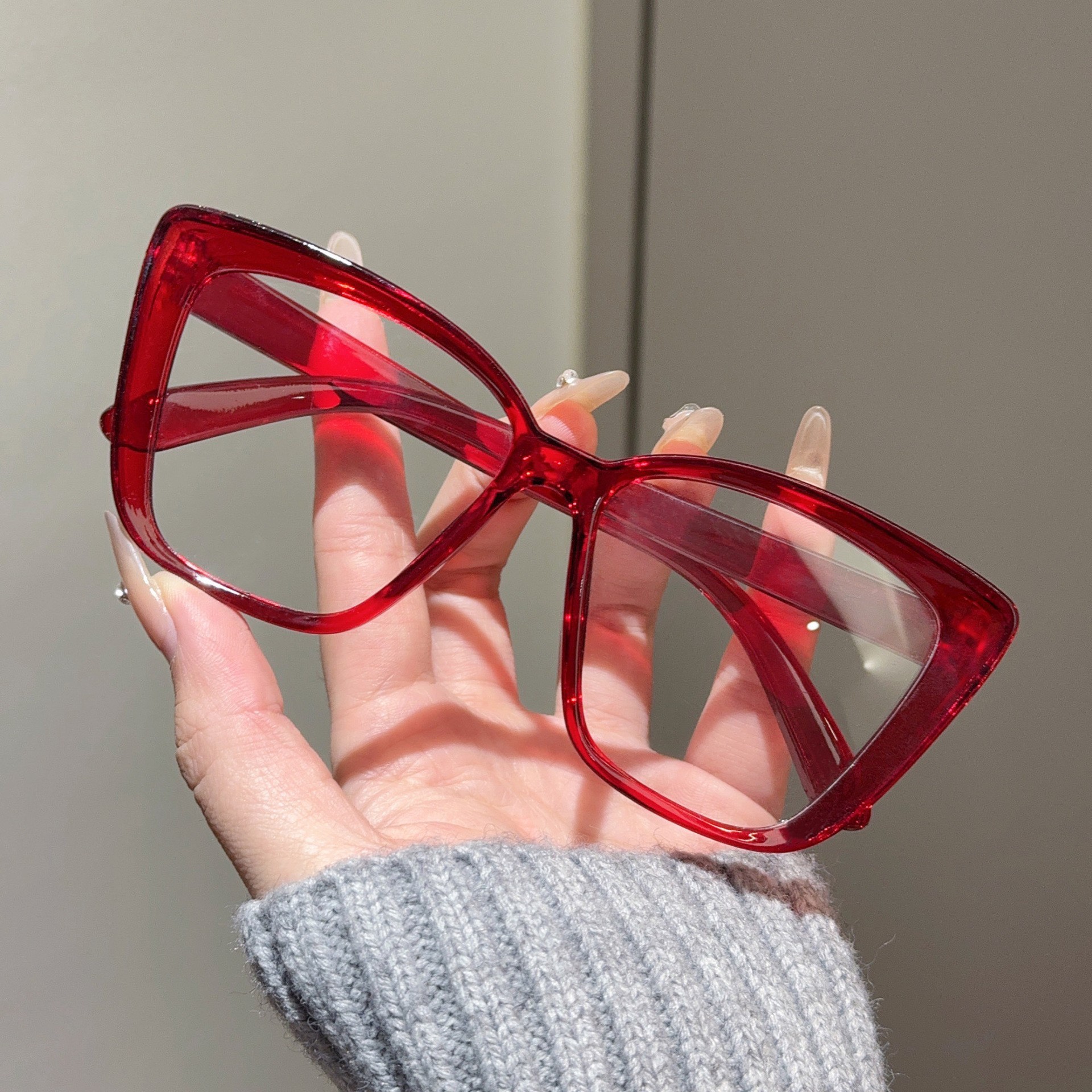 Transparent Square Plain Glasses pc Frame Women Men ordinary glasses cat eye Eyewear Blocking Optical Spectacle Eyeglasses