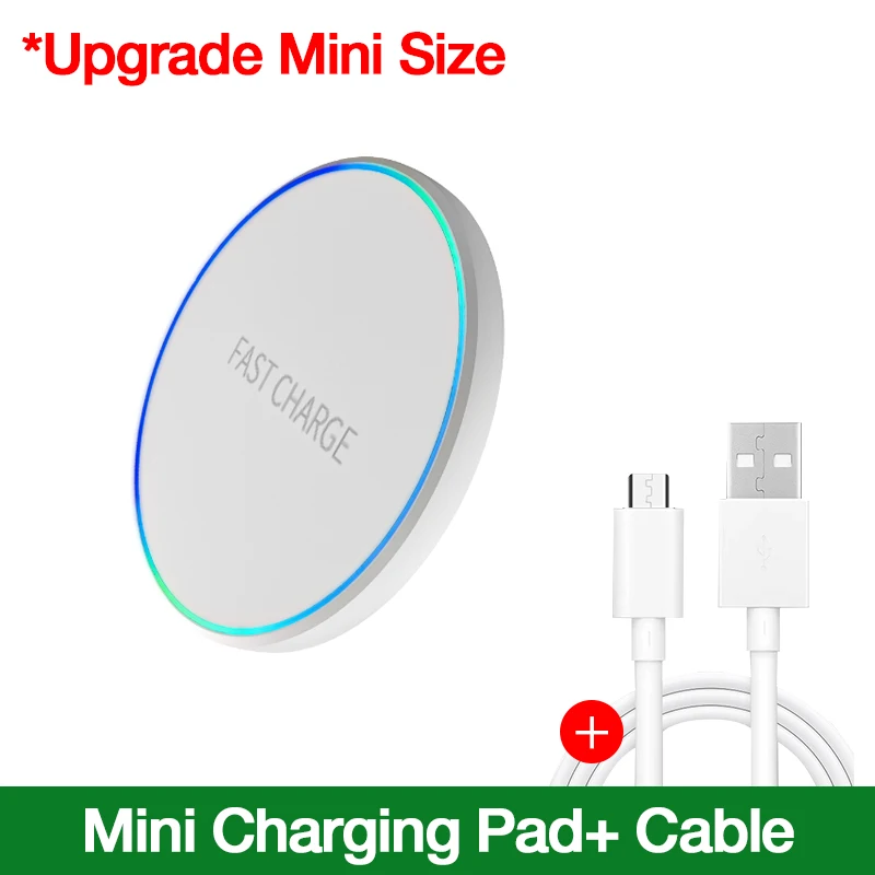Mini Fast Wireless Charger Pad For iPhone 17 16 15 14 13 11 Pro Max Induction LED Light Charging Station For