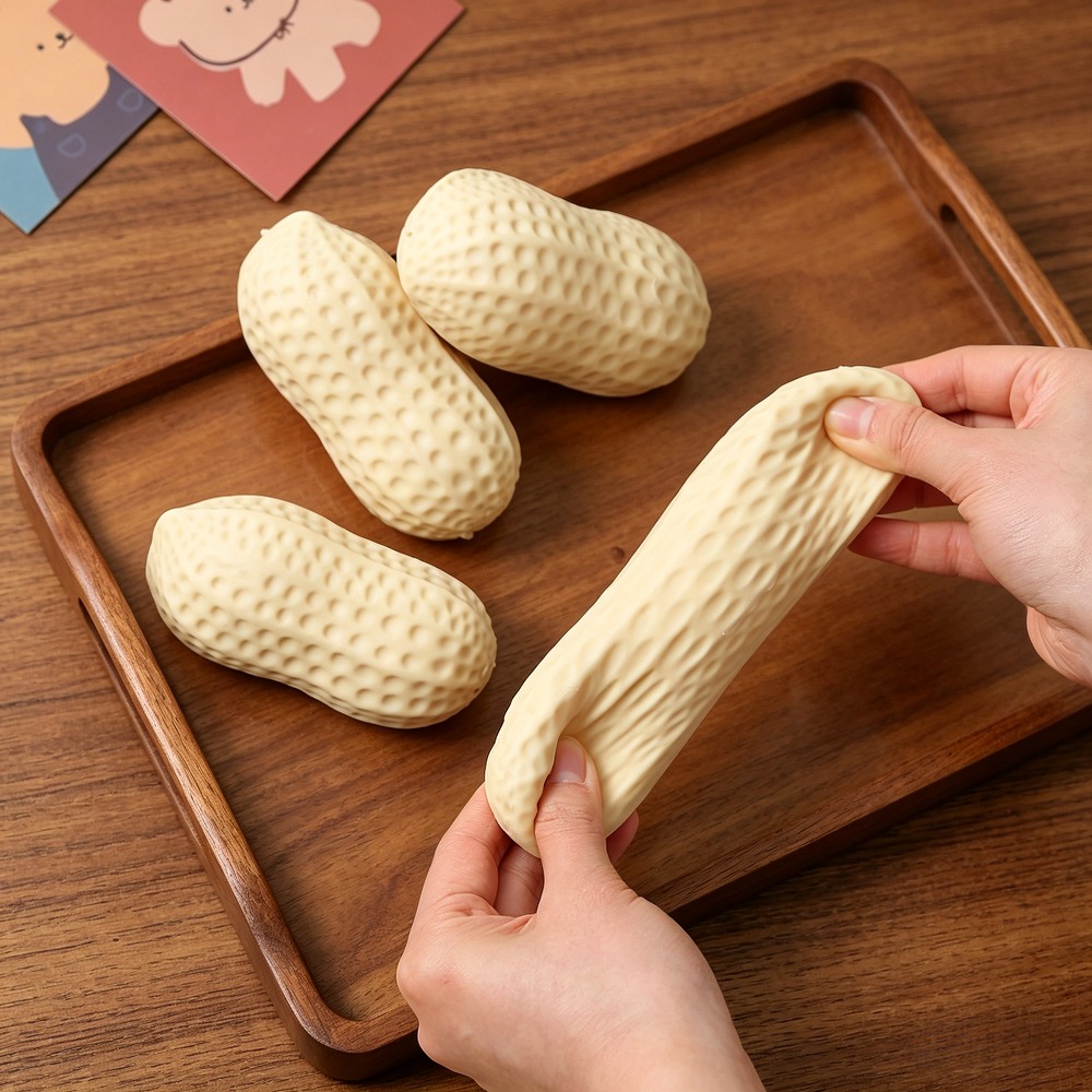 Peanut Squishy Toy Stress Ball Crunchy Squeeze Ball Buttery-Soft Feel Fidget Toy Asmr Sensory Anti Stress Toys  For Adult