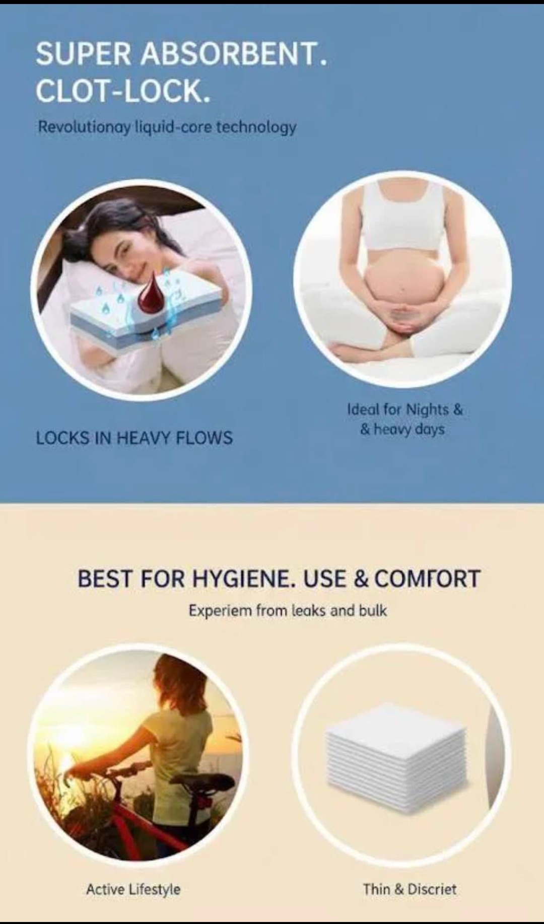 Women's Reusable Period Panties Leak-Proof Menstrual Underwear High Absorbency Comfortable Soft Briefs
