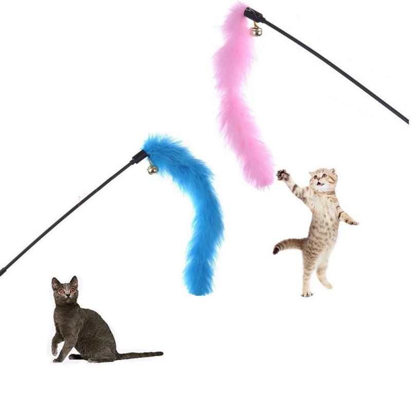 Playing Stick With Toy  For Cat fur