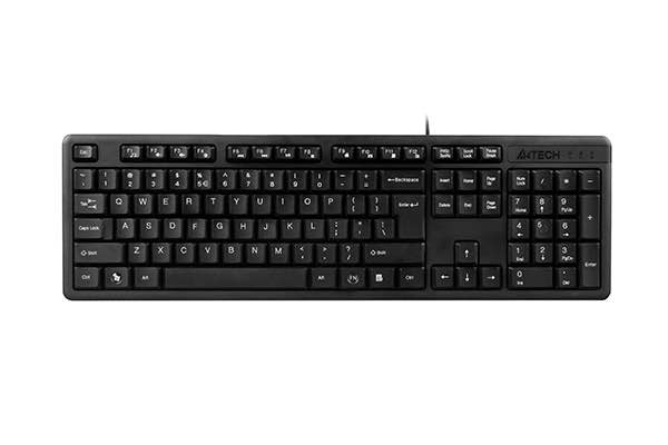 A4TECH KK-3 SmartKey FN Keyboard – USB Wired Multimedia Keyboard with Silent Soft Keys | Durable Laser Printed Keys | Windows & Mac Compatible
